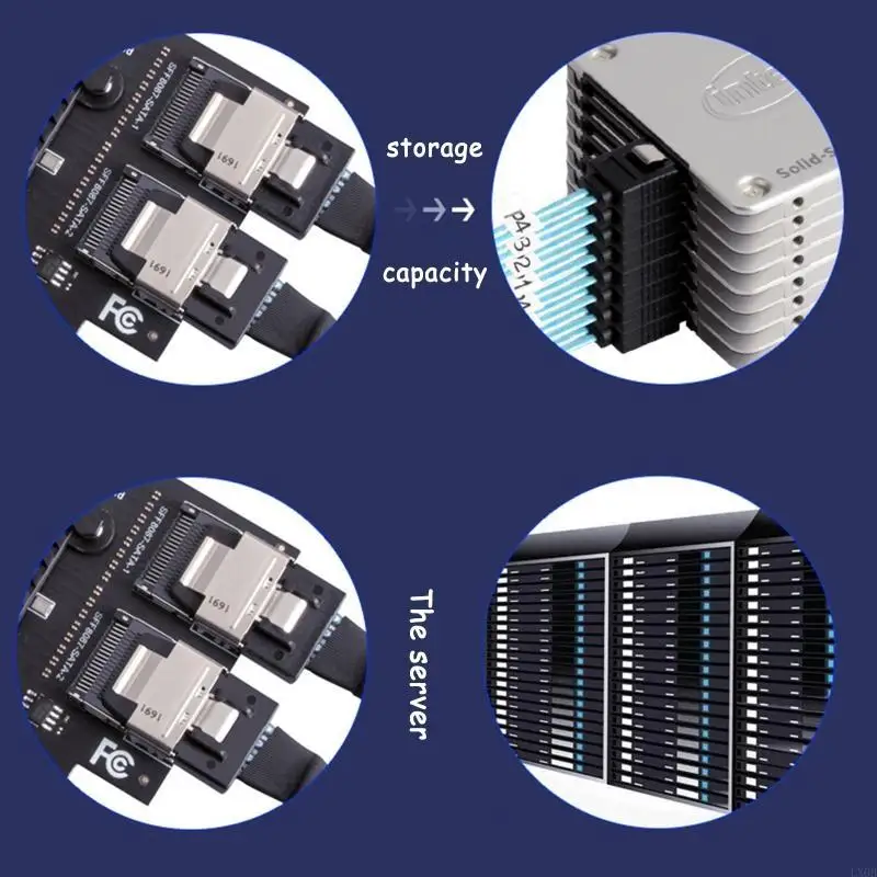 LX0B 8 PORT SFF8087 PCIE إلى MINI Controller PCIE إلى SFF 8087