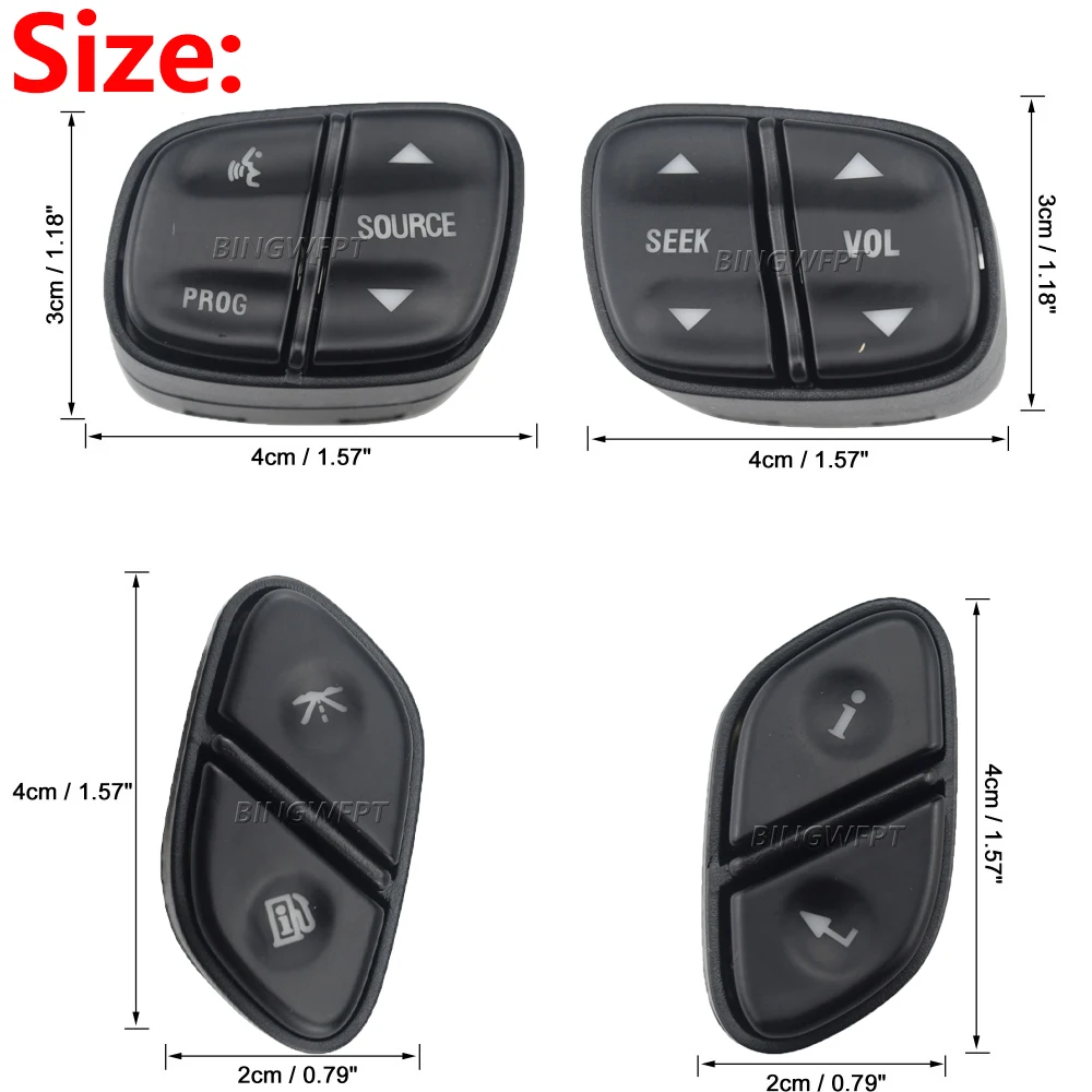 With LED Light Steering Wheel Radio Source Switch 1999442 For GMC Yukon Hummer H2 Chevrolet Avalanche Silverado Tahoe