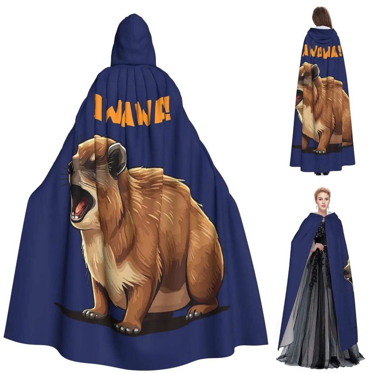 

Rock Hyrax Lover Awawa Groundhog Dassi длинный плащ с капюшоном ведьма средневековый костюм накидка для косплея Хэллоуин вампир для взрослых унисекс