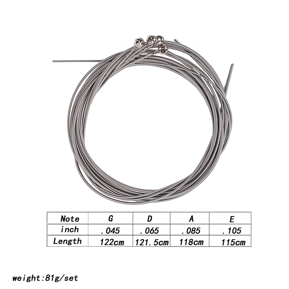 Cuerdas de bajo de larga escala, cuerdas de guitarra, accesorios de piezas eléctricas de acero, juego de acero inoxidable de carbono, reemplazo de