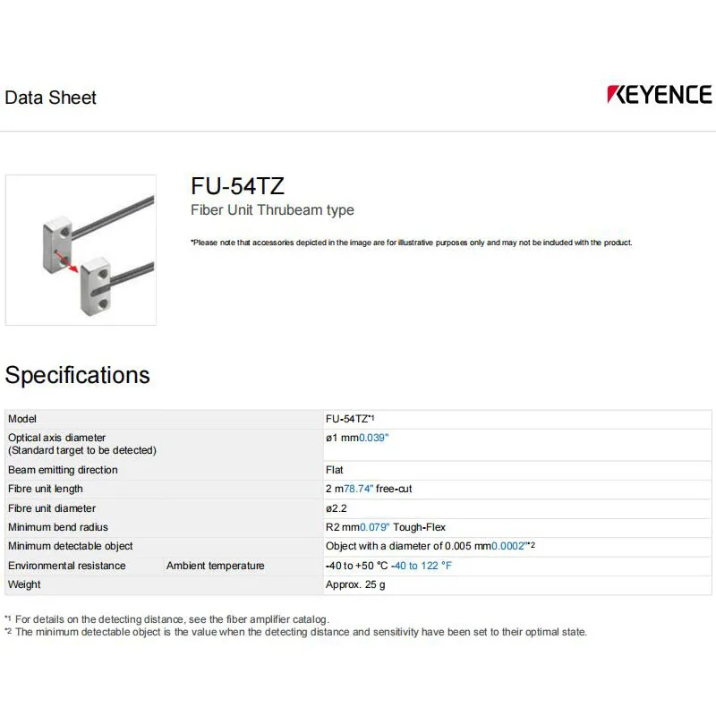 FU-54TZ New Original KEYENCE point-to-point fiber-optic sensor