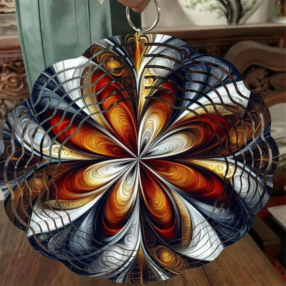 CIFBUY Wind Chimes 360 Rotating Garden Spinner Vibrant Swirl Hanging Ornament Decor for Indoor Outdoor Patio Yard Home Wall