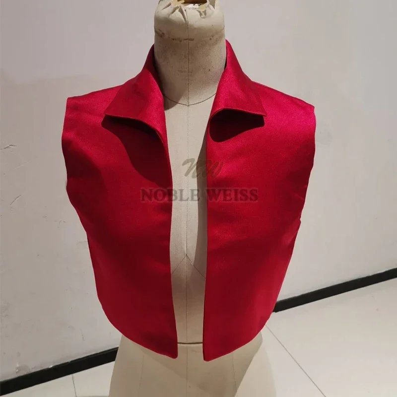 Sleeveless Wedding Jacket Satin Bolero Jackets For Bridal Party Coat High Collar Bridal Jacket Customized