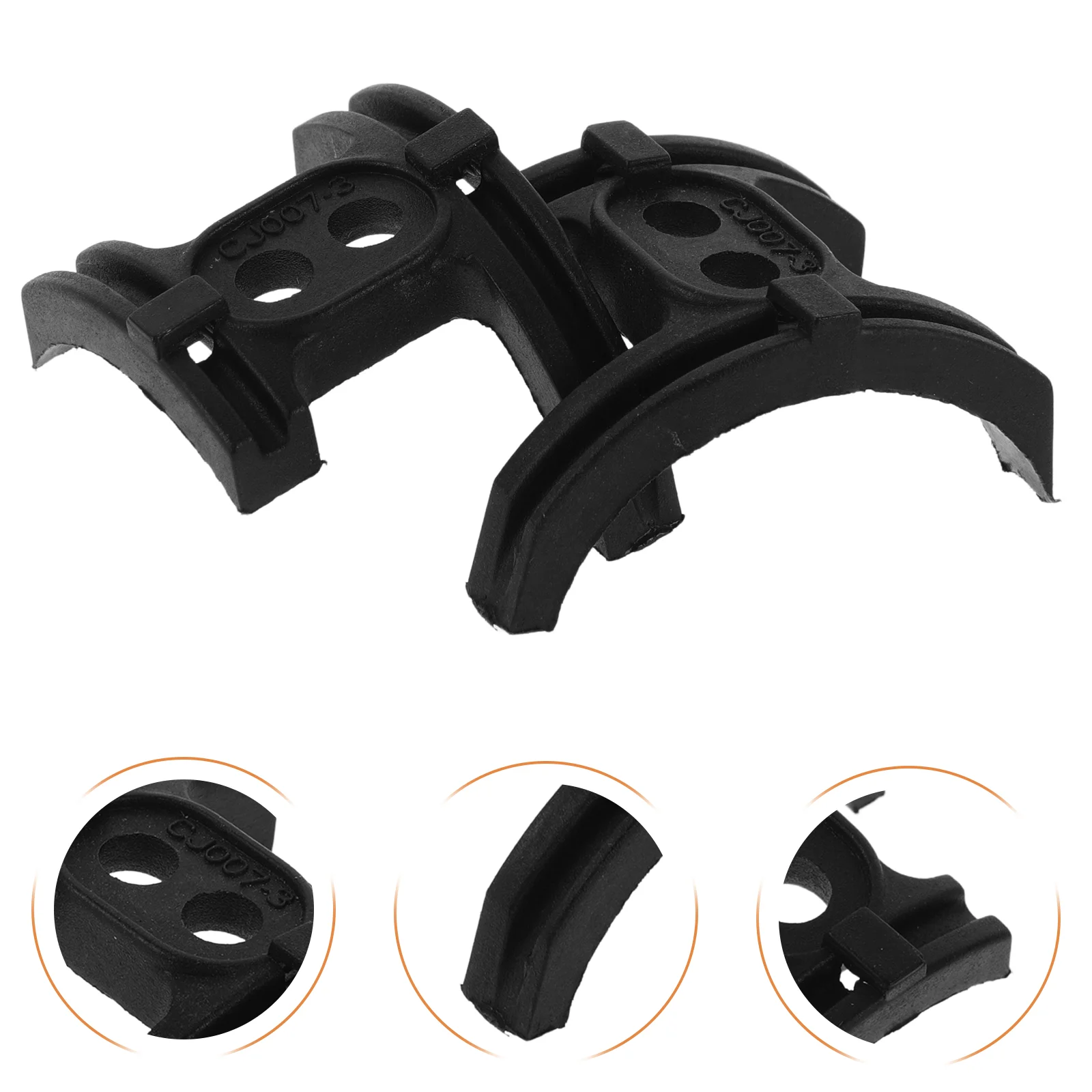 2 Pcs Bicycle Line Passer Bike Bottom Bracket Cable Guide Brackets Brake Cover Rope Buckle Black Plastic