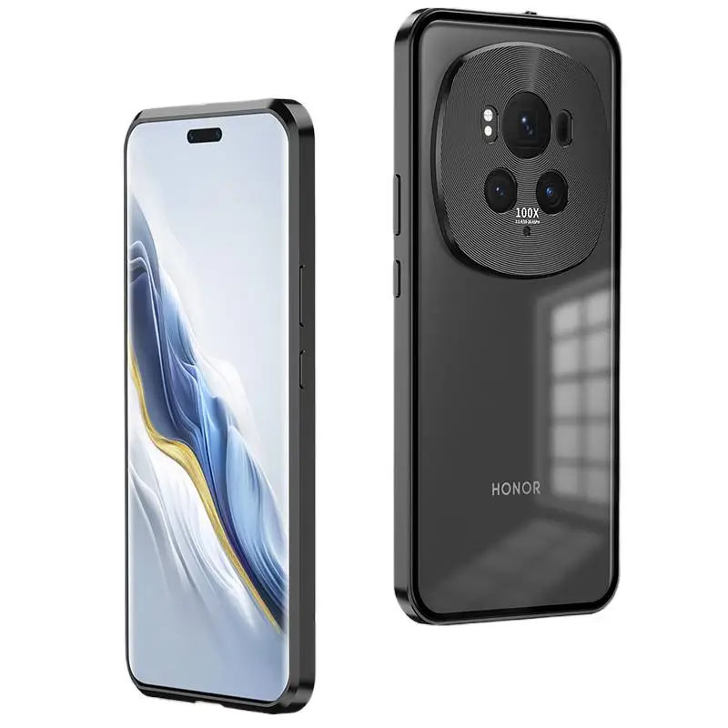 

Detachable Back Cover for Honor Magic6 Pro Premium Acrylic and Metal Border Fall Prevention Phone Case 6.8" Magic5 Pro Ultimate