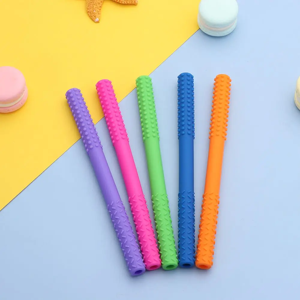 Silicone Cleaning Brush Baby Dental Care Teether Chew Stick Teething Molars