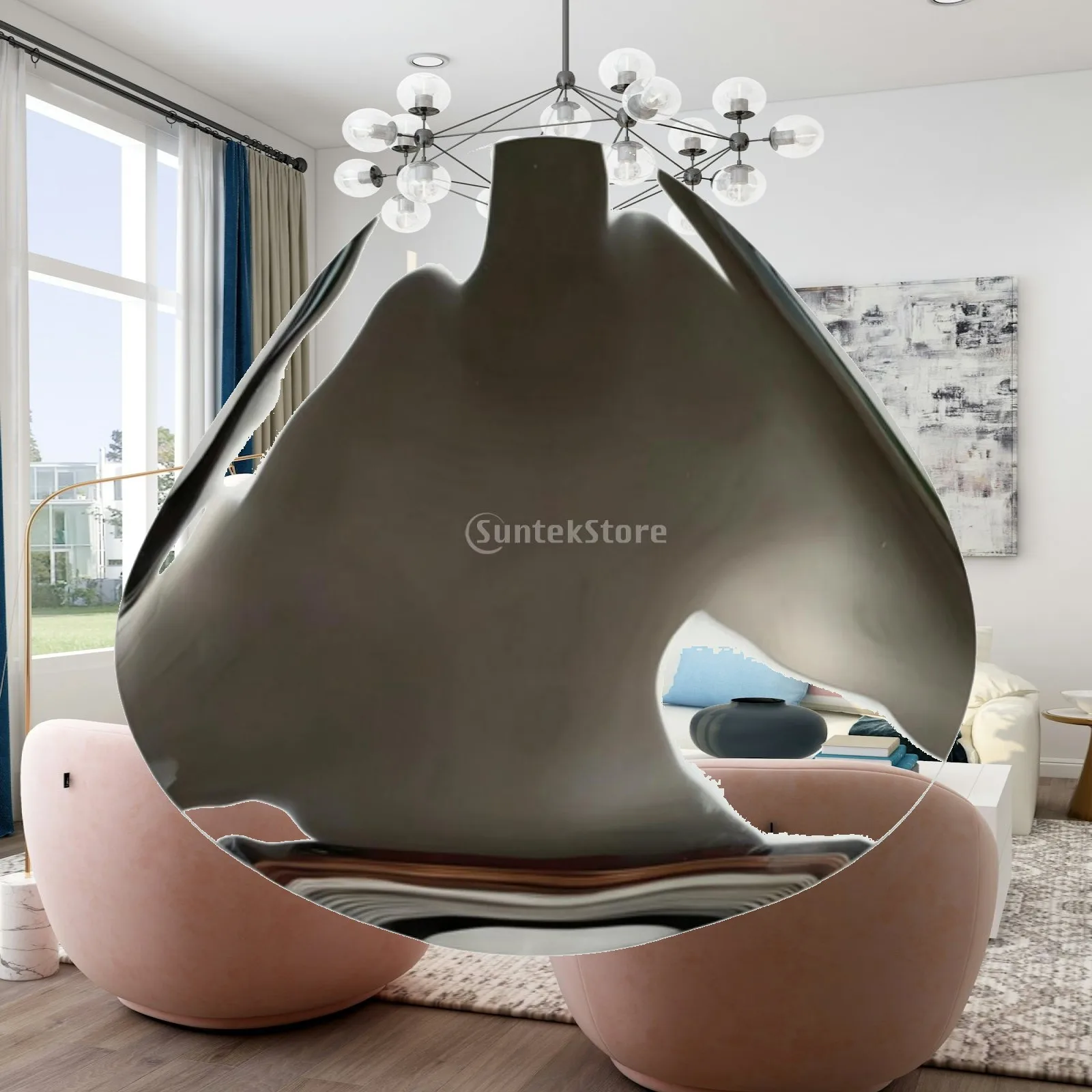 fruit-plate-stainless-steel-plate-with-raised-rims-sculptural-serving-tray-for