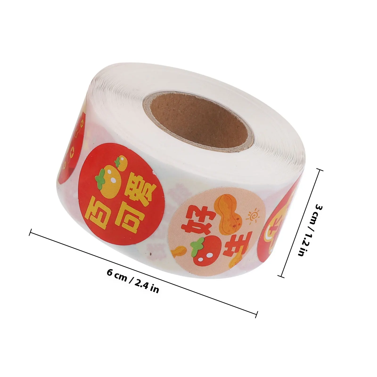 4 Rolls Small Round Dot Stickers Cartoon Theme Self-Adhesive Removable Copper Sheet Paper Ideal for Sealing Labels Gift Tags DIY