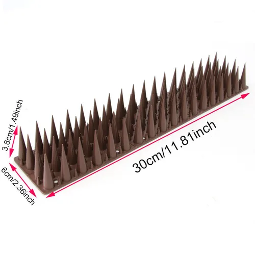 Imagen 2 del producto 10/20 piezas nueva estera repelente de aves valla picos de pared picos de pájaros antirrobo Anti gato escalada Anti-pájaro correas de picos disuasorios