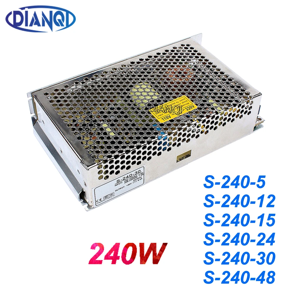 

Switch Power Supply LED light strip 240W 5V 12V 24V 48V power suply ac to dc power supply ac dc converter high quality S-240-5