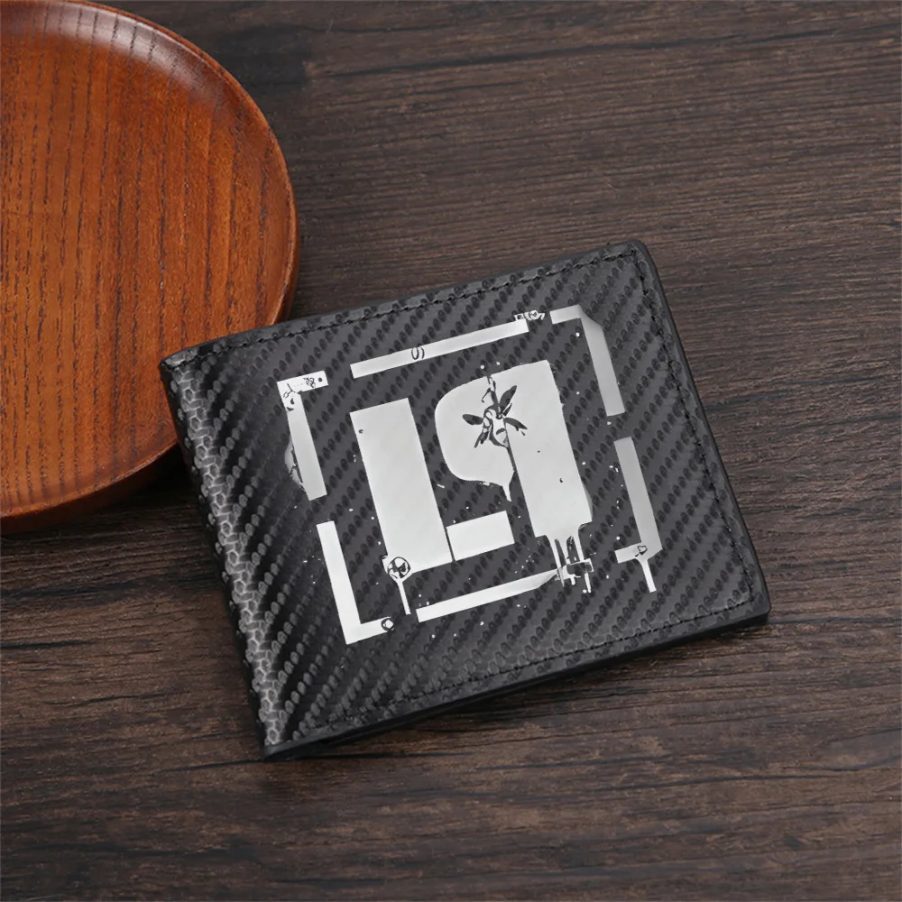 Black shapes abstract bright white simple form Men's Wallets Simple Business Modern Stylish Printing Design Gifts For Father Boy