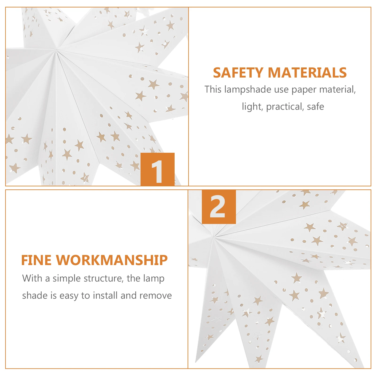 

45Cm Paper Star Lantern Cover White Hollow Out Foldable For Wedding Party Festival Decor Creative Illuminated Table Lamp