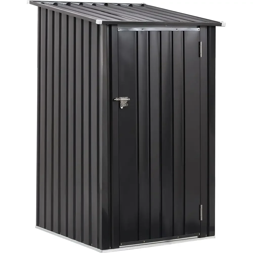 3x3 Outdoor Metal Storage Shed - Lockable Door, Waterproof Garden Utility Tool Shed for Patio, Lawn, and Garden (Gray)