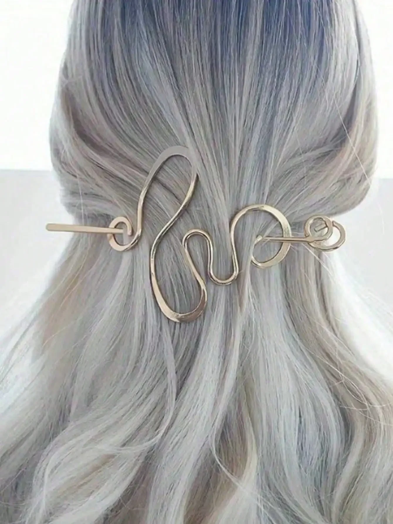 

1/2pcs Smooth Asymmetrical Metal Wrapped Hair Clip Hair Accessory DIY Jewelry Supplies, Hair Accessories, Head Accessories