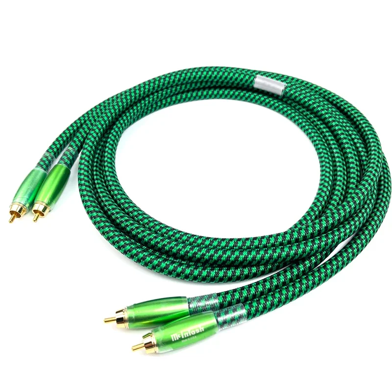 Par de cables RCA Audiophile Mcintosh, línea de interconexión de Audio HiFi de cobre plateado con red blindada