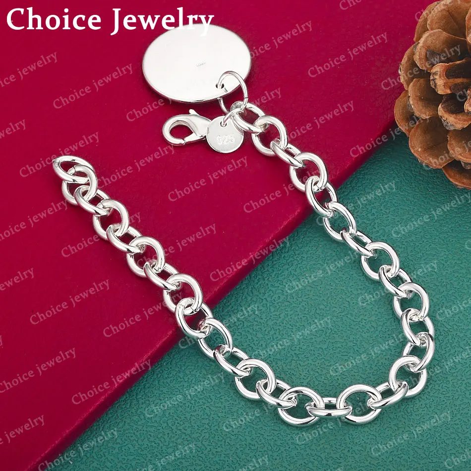 Runde Armbänder aus 925er-Sterlingsilber für Damen und Herren, Charm-Trend, Geburtstagsgeschenke, Mode, Party, edler Schmuck