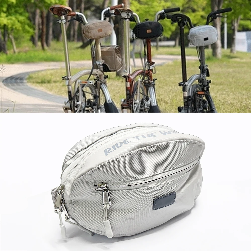 Compatible With Brompton small cloth folding bicycle accessories  triangle bag cowhide tool kit pig nose bag storage front bag