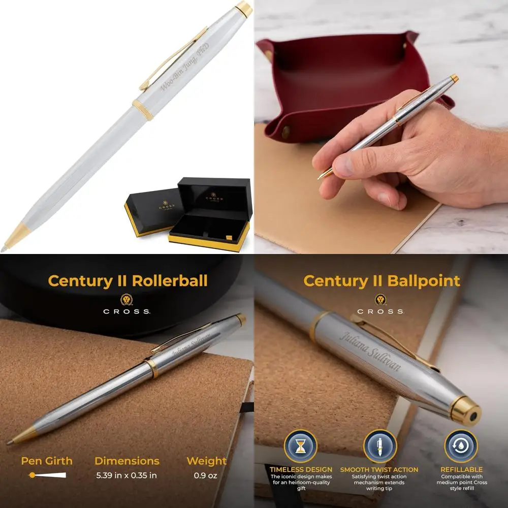 

Personalized Engraved Ballpoint Pen - Century II Medalist Luxury Gift for Business, Birthdays, Graduations