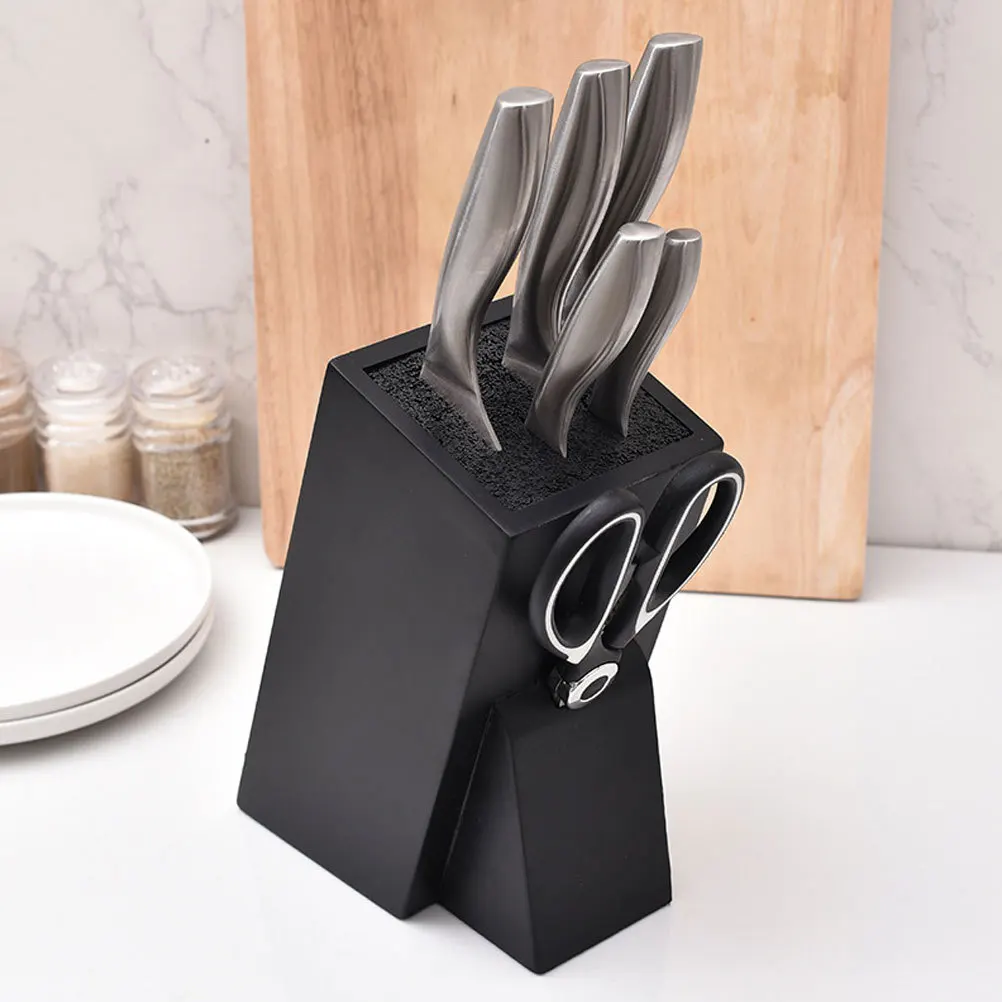 

1 pc Thick Knives Storage Rack Black Kitchen Tool Holder Multi-Function Countertop Organizer For Home Restaurant Hotel