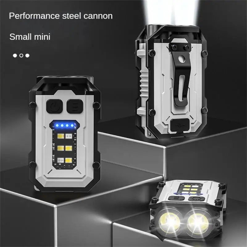 

Aluminum Alloy Headlight Outdoor Multicolor Light Source Lighting Small Flashlight Keychain Highlight Wick Flashlight Headlamp