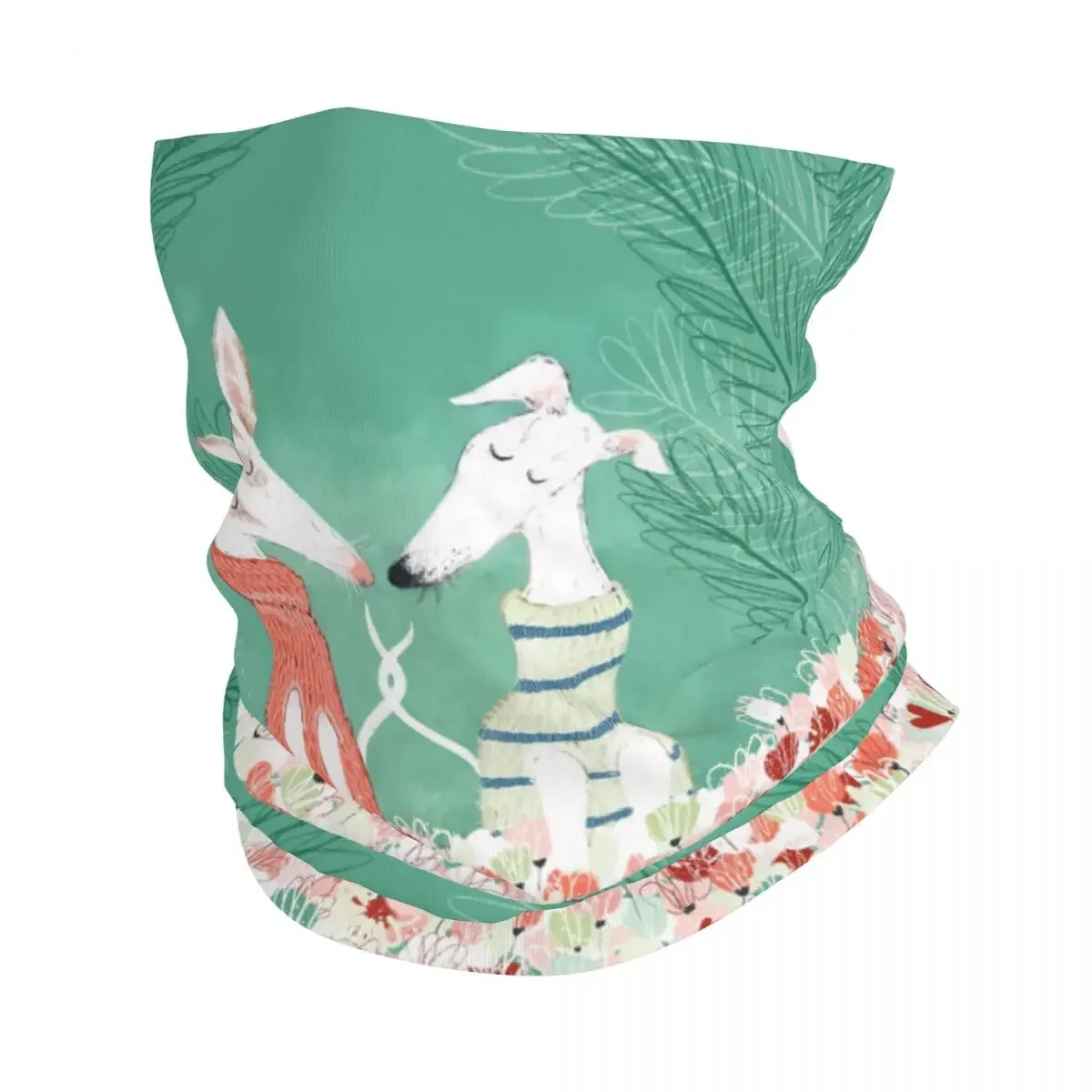 Greyhound In Love Whippet Greyhounds Bandana Winter Neck Warmer Men Windproof Wrap Face Scarf for Hiking Gaiter Headband