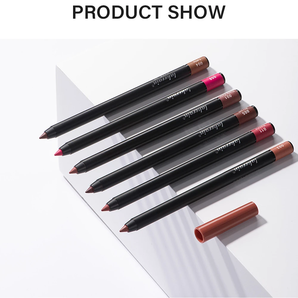 10 สีกันน้ํา Matte Lipliner ดินสอ Red Contour Tint ลิปสติก Long Lasting Non-stick Cup Moisturizing Lips แต่งหน้า