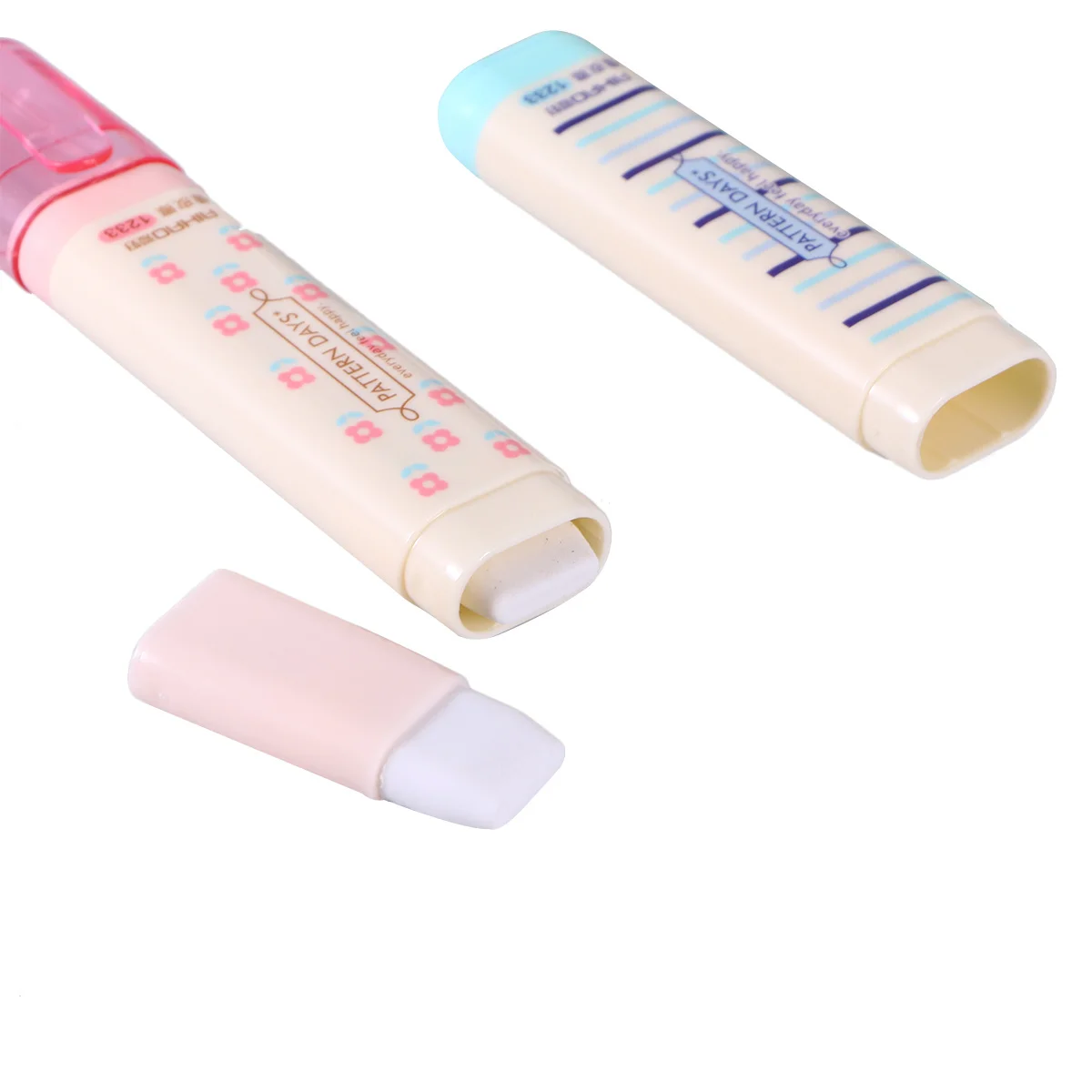 4Pcs Creative Three Layer Pencil Erasers Non-Toxic Recyclable Puzzle Erasers for Kids Three Layer Eraser Pencil Eraser Stick