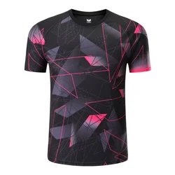 Men's Table Tennis T-shirts Badminton Clothing Women Short Sleeve Badminton Shirt Competition Training Clothing Quick Dry TShirt