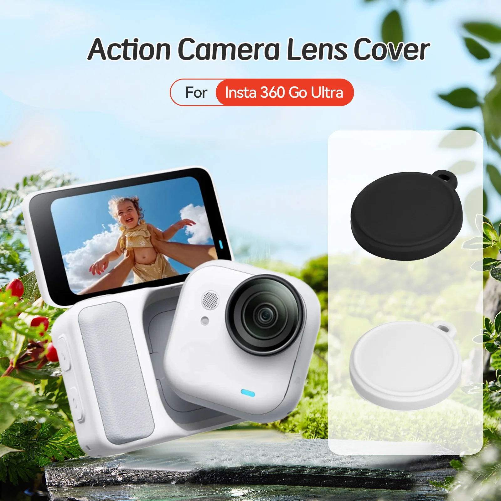 For Insta 360 Go Ultra Lens Cover, Soft Silicone Anti Scratch Dust Proof Protective Cap Camera Accessories