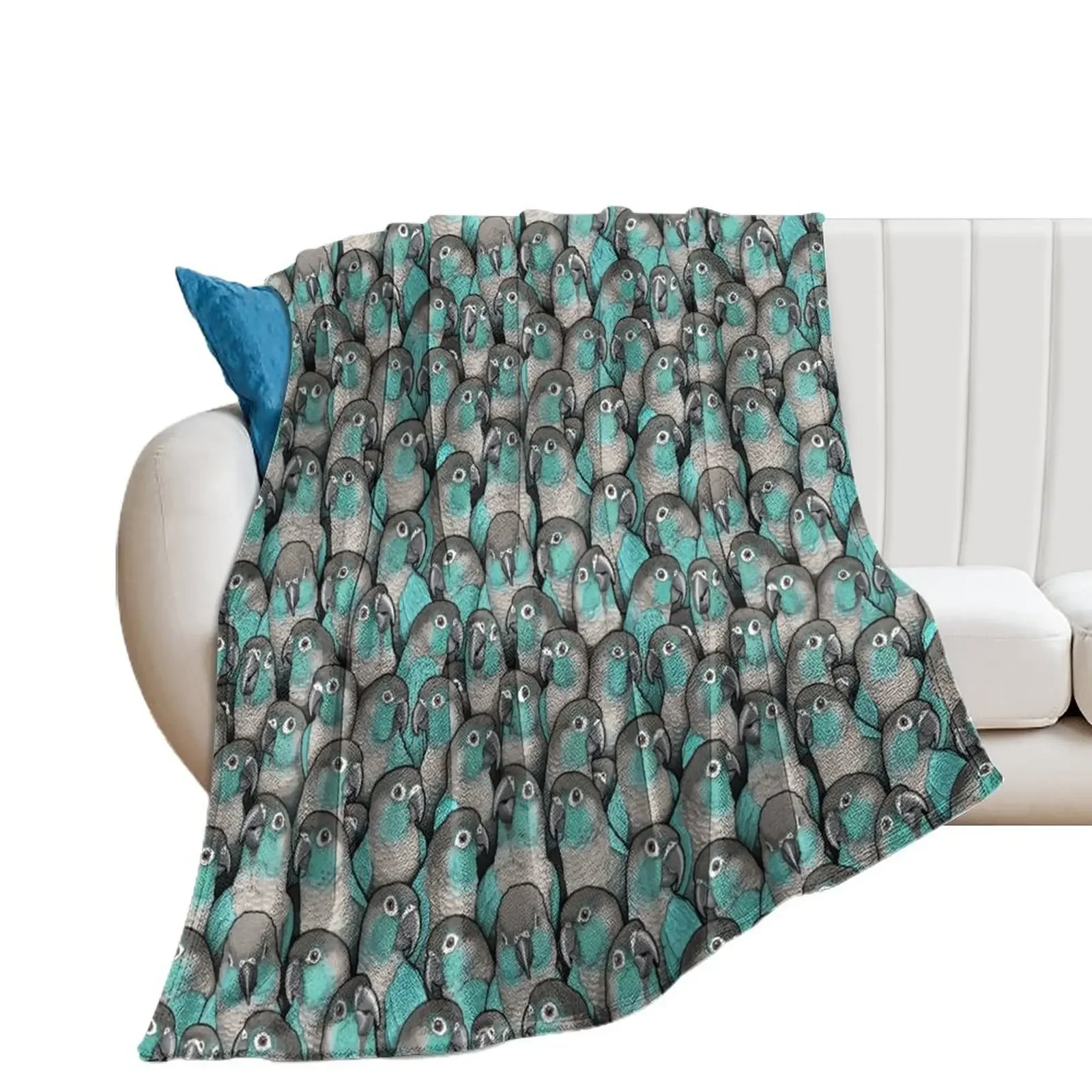 

Turquoise Green-Cheeked Conures Throw Blanket Decorative Throw Hairy Blankets