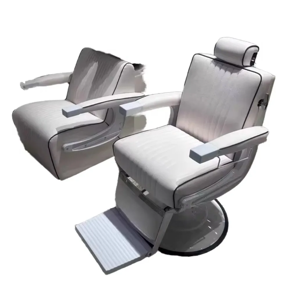 Antique Grey Vintage Barber Chair 360 Swivel with Height Adjustment Heavy Duty Hydraulic Recline for Barber Shops