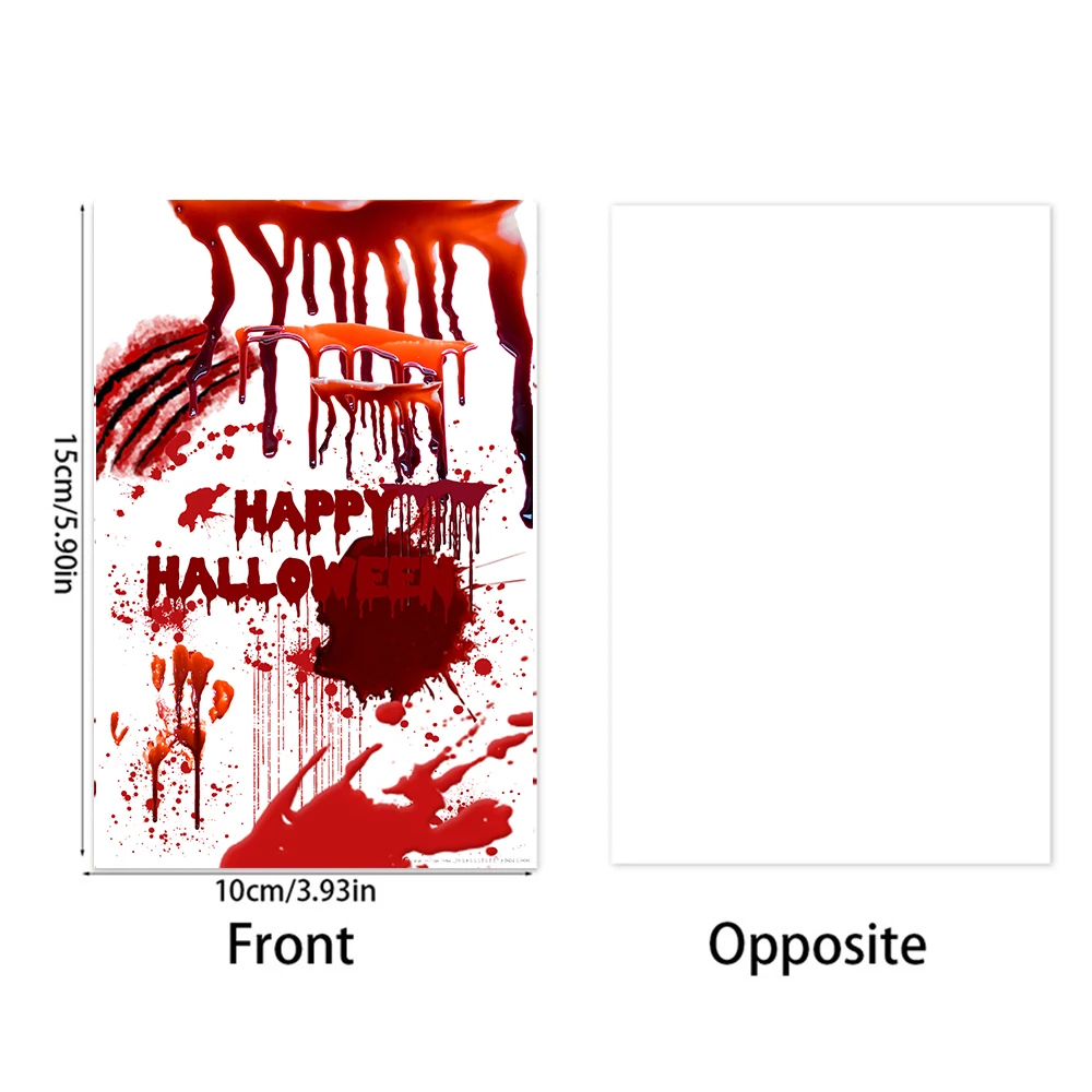 12pcs Blood Stain Paper Postcard Halloween Bloody Handprint Invotation Card For Handwritten Supplies Happy Halloween Party Decor