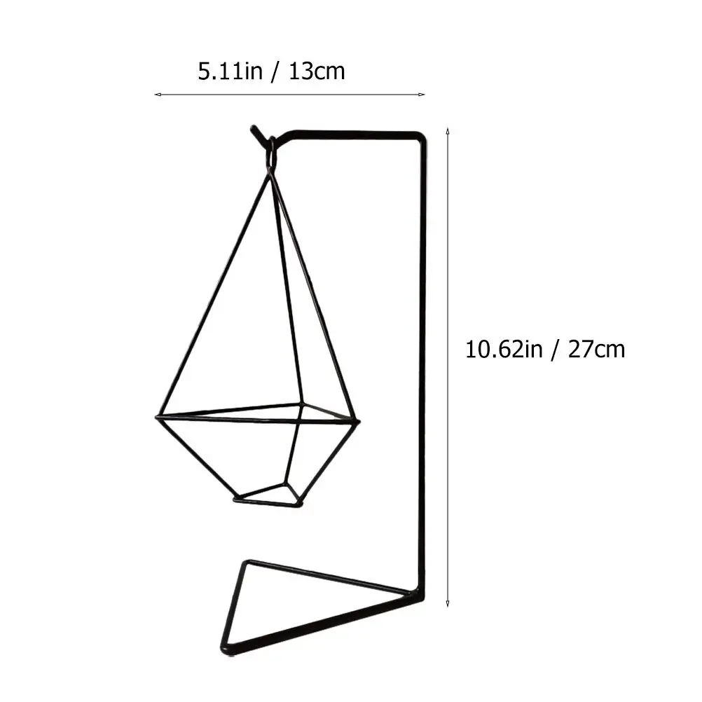 1Pcs Triangular Flower Stand Black Hanging Planter Holder for Home Decorative Wall Hanging Rack Flower Display Shelf
