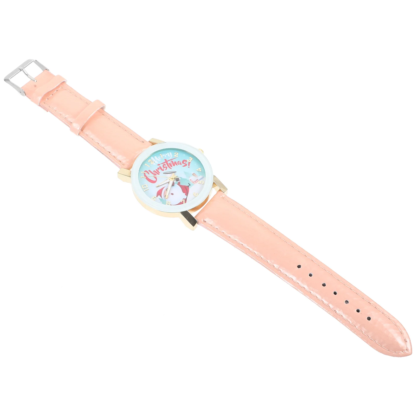 Montre de Noël à motif de dessin animé pour dames, montre à quartz avec ceinture, blanc, 1 pièce