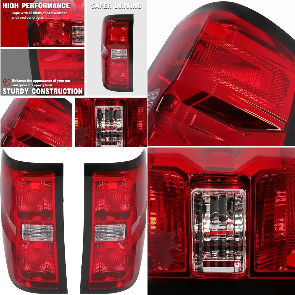 

2014-2018 Chevy Silverado 1500/2500/3500 HD GMC Sierra 3500 HD Dually Tail Lights with Red Lens & Chrome Housing Pair
