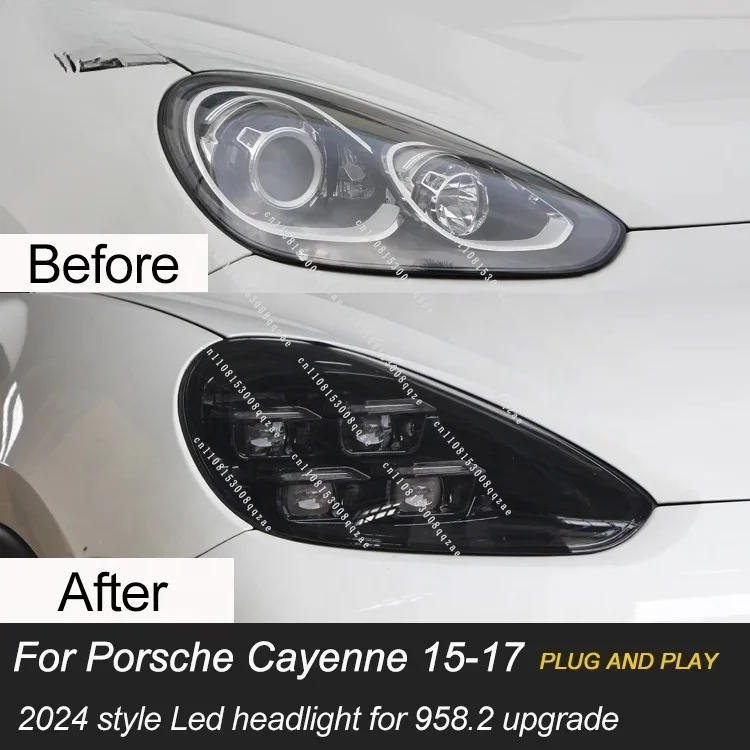 [1979ll]Car Head Lamp 2015 2017 2016 958 Headlights Upgrade To 2024 PDLS Style LED Headlight for P，ors，ch、e C。aye，nne 92a 958.2