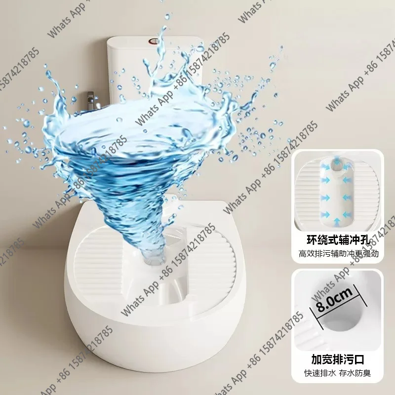 New type of wall-facing pit-free squatting toilet  toilet can be installed on the wall without hurting the ground