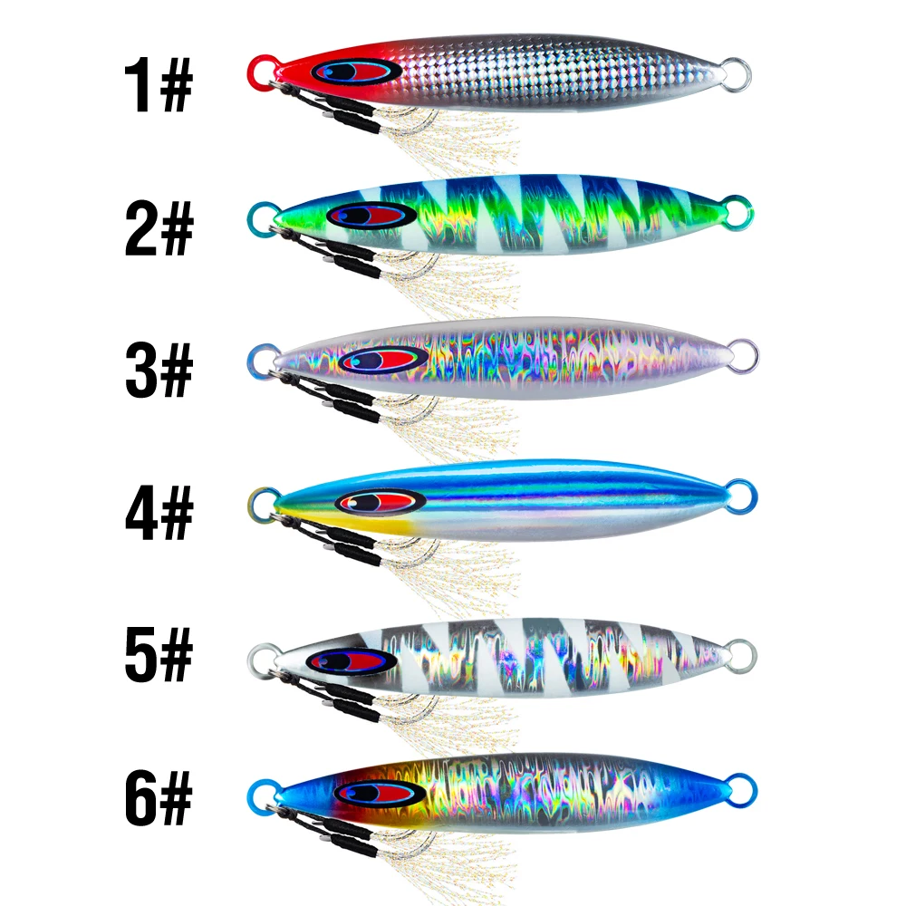 1Pc Leucht Jig Locken Schnell Sinkende Jigging Lange Casting Köder 40G-200G Metall Köder Mit scharfen Haken Für Meer Angeln – Detail 7