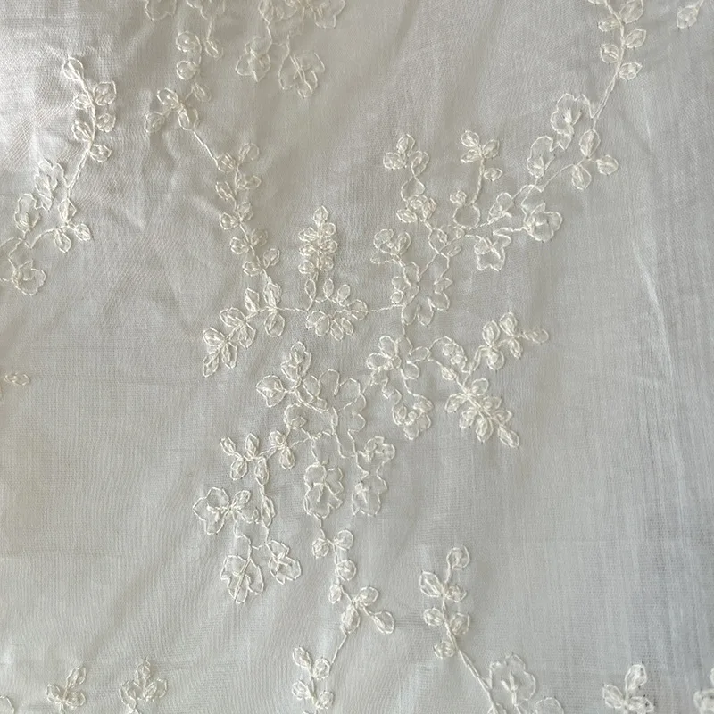قماش قطني مطرز بعرض 1.3 متر، إكسسوارات قماش الأزهار، نسيج الملابس، مادة فستان الزفاف بعرض كامل SC110 #4