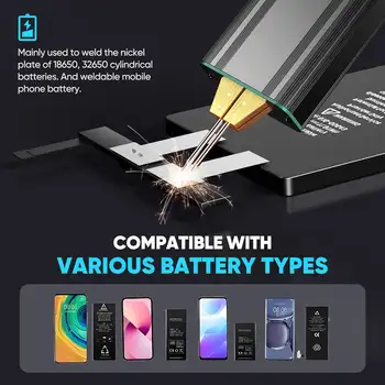 Seesii 電池點焊機,配備 5.0Ah 電池,便攜式迷你點焊機,適用於 18650 電池,可焊接鎳片,80 檔 10 最佳銷售 26650a - №9