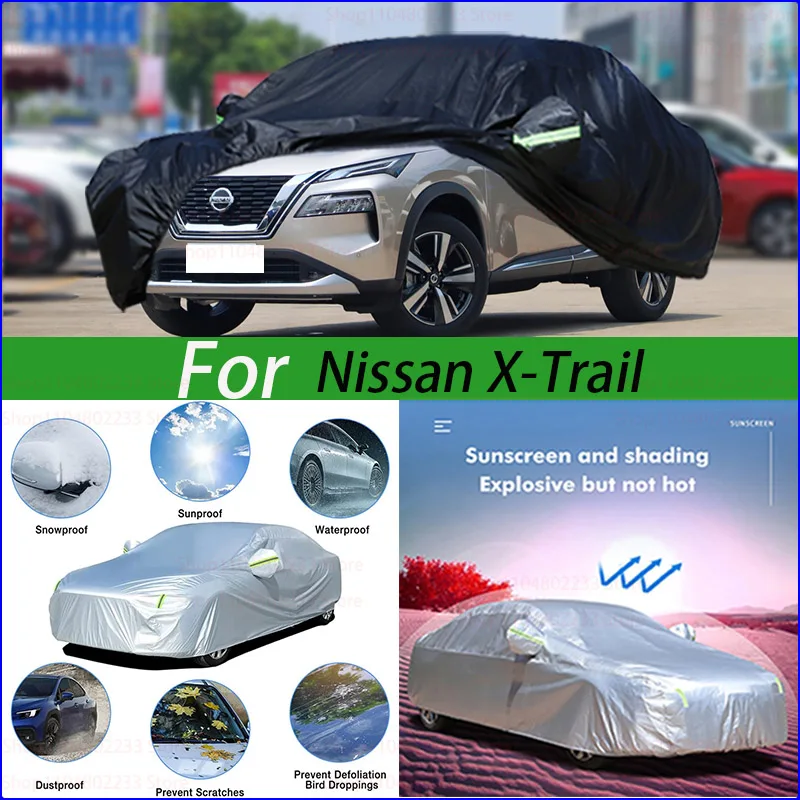 

Car Cover Waterproof Dustproof UV Outdoor Protection Universal Dust Cover Black Car Shell Cover For Nissan X-Trail