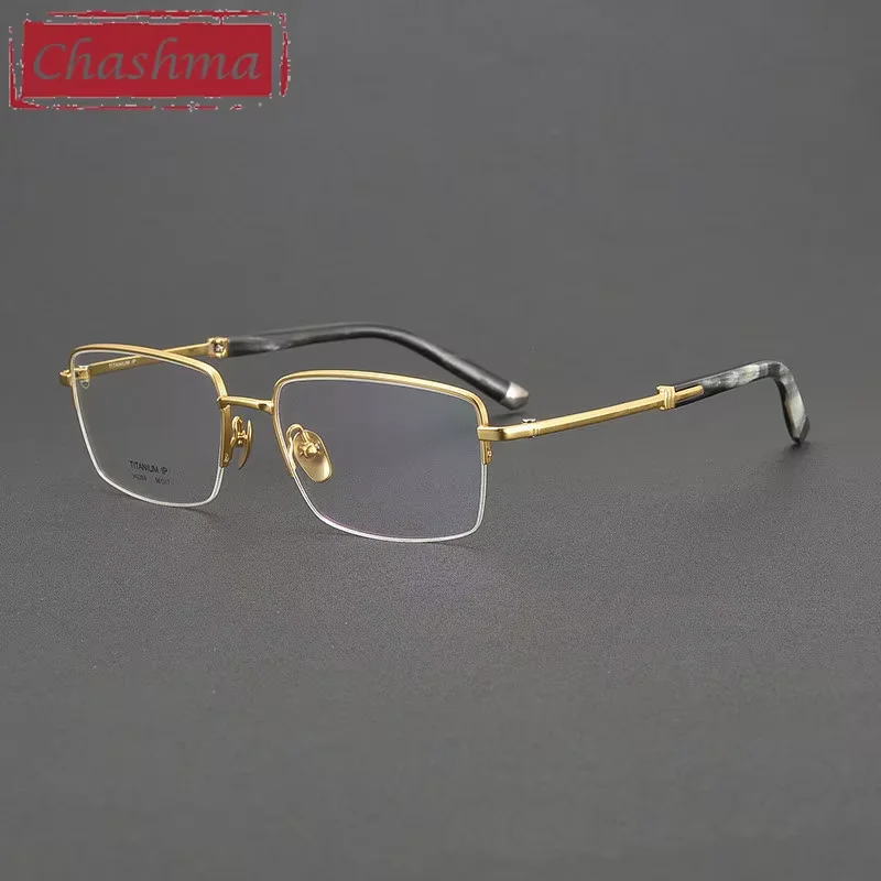 Chashma Prescription Glasses Men Optical Eyeglasses Frame Top Quality Eyewear Pure Titanium OX Horn Tips Spectacle for Male