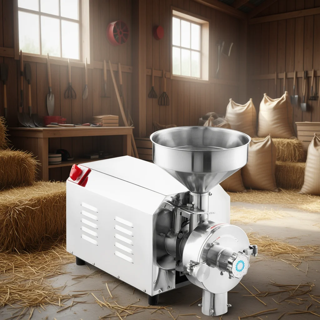 Grain Grinding Mill 3000W Stainless Steel Electric Feed Pellet Machine High Productivity Single Phase