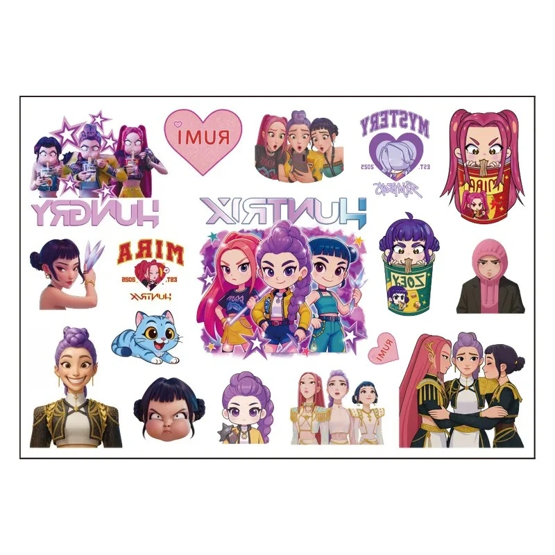 

20 шт., новинка, временные татуировки с героями мультфильмов, кавайные водонепроницаемые татуировки, подходят для забавных вечеринок, подарки на Хэллоуин