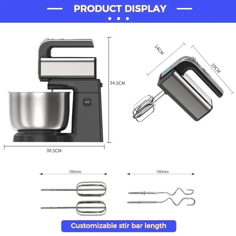Electric Machine Cake Mixer 5l 6l 3kg 5kg 5 Speed Pizza   Electric Home Kitchen Stand Mixer Dough Mixer view 4