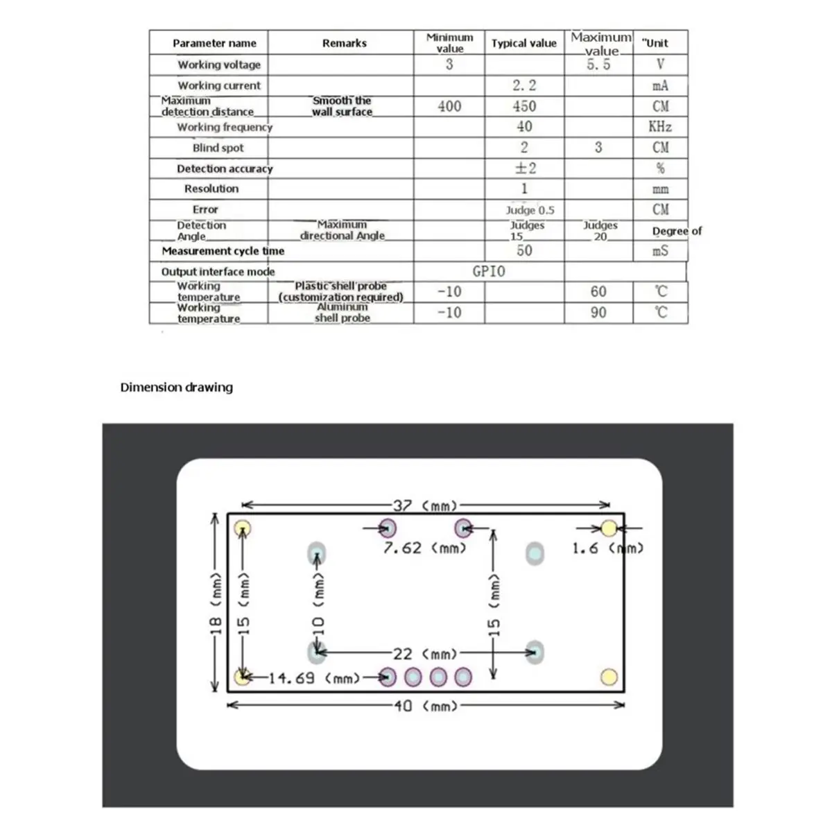 5PCS RCWL-1601 Ultrasonic Distance Sensor Module Ranging Detector 3V-5.5V for -SR04 Smart Car Obstacle Avoidance