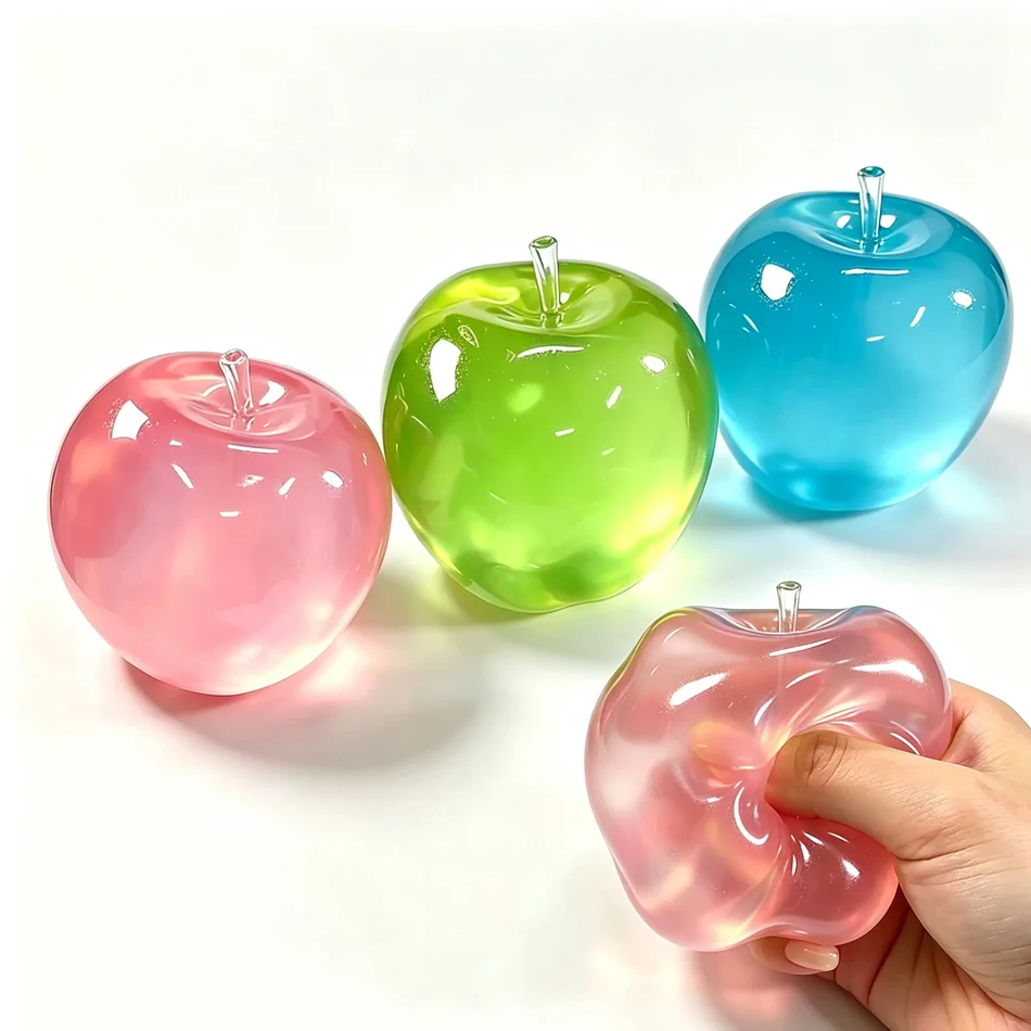 Squishy ASMR Apple Stress Ball Soft Fidget Sensory Toy for ADHD Autism Slow Rebound Squeeze Toy for Adults Kids Christmas Gift