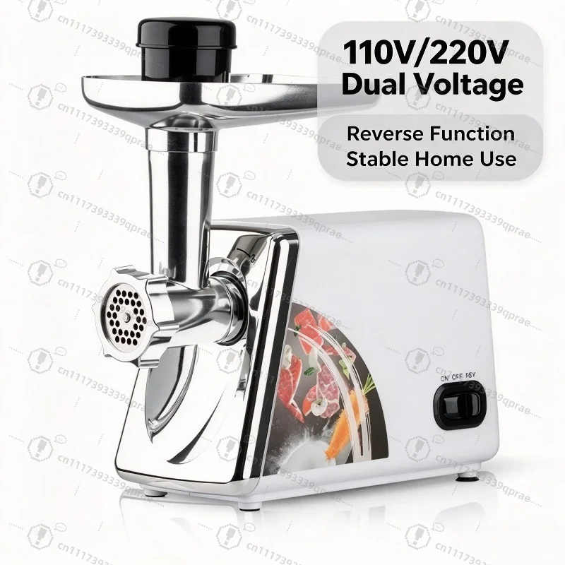 Electric Meat Grinder R.3368, 300W Household Sausage Maker, Multi-function Mincer with 3 Plates