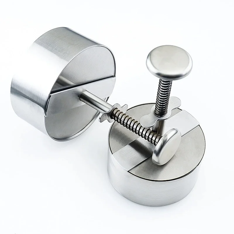 

Hamburger Meat Press Patty Maker 304 Stainless Steel Round Non-Stick Thickness Adjusted outdoor picnic Kitchen Beef Rice BBQTool