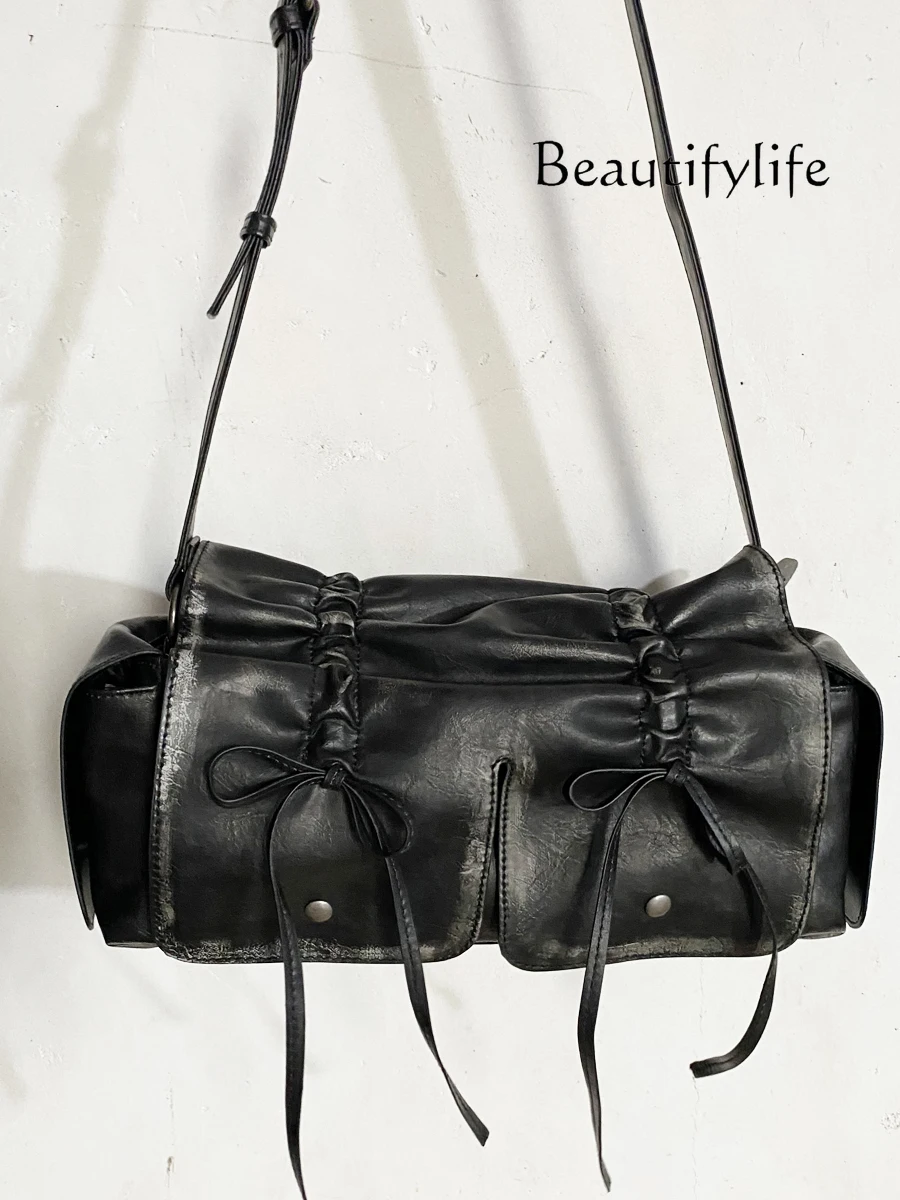 Locomotive bag advanced texture niche design new personalized European and American retro old leather shoulder bag